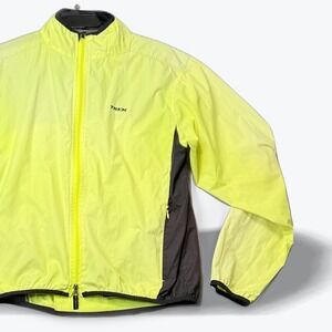 Vintage Trek Circuit Rain Cycling Jacket Mens Large Packable‎ Neon Reflective